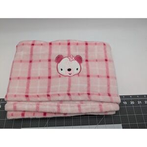 Duck Duck Goose‎ Baby Blanket Pink Plaid Bear Flower Plush Fleece